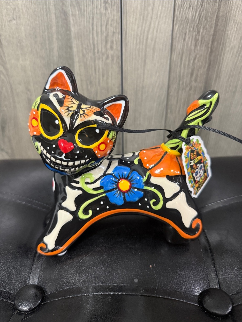 Blue Sky Clayworks Black Cat Dia De Los Muertos Day Of The Dead Heather Goldminc